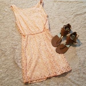 Pink and white lace dress